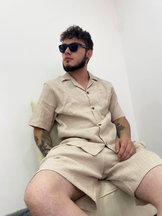 Camisa manga corta Beige Vibes